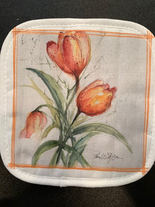 Orange Tulip Pot Holder  By Pam Wetzel